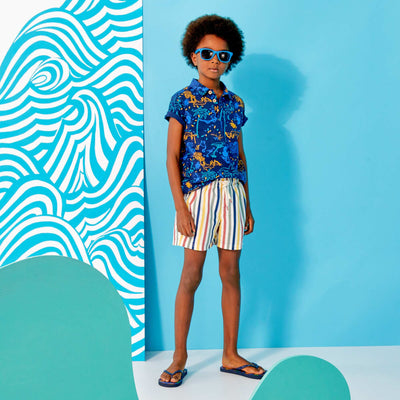 Polo en maille piqu e 'jungle' Bleu 'jungle'