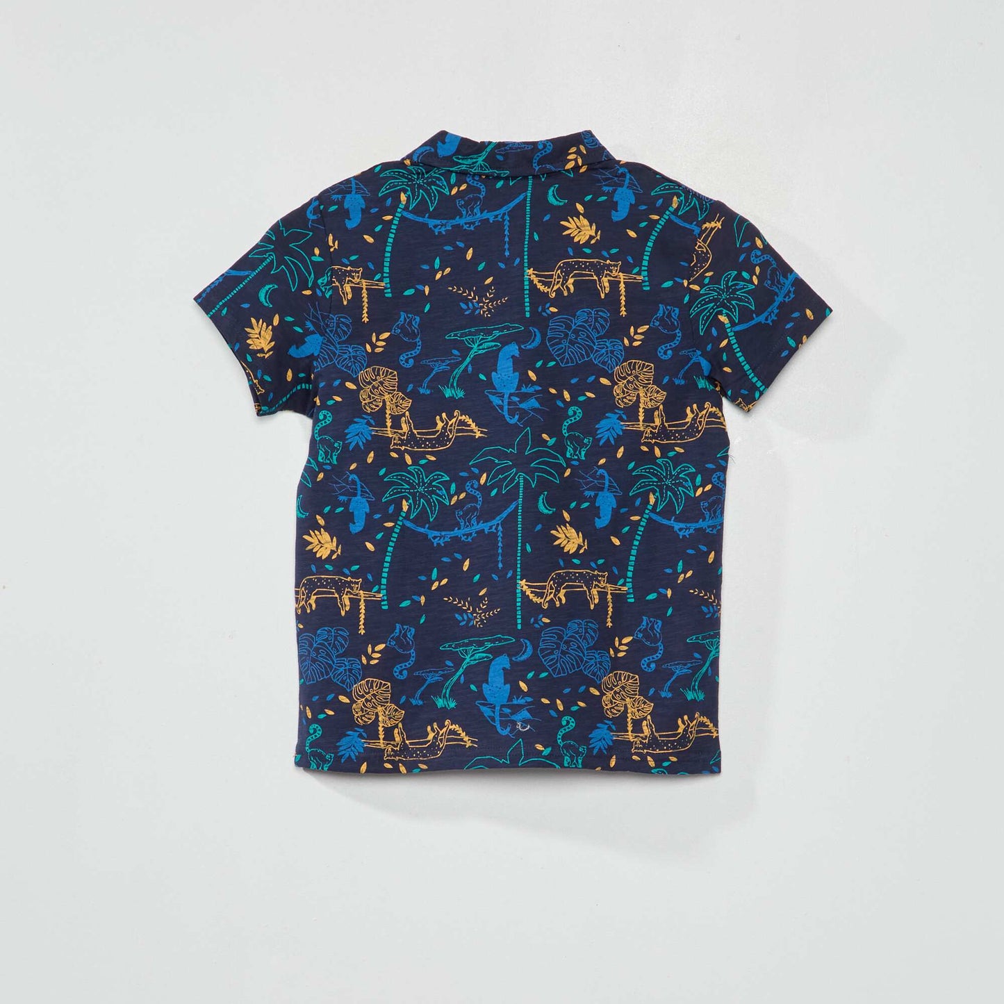 Polo en maille piqu e 'jungle' Bleu 'jungle'