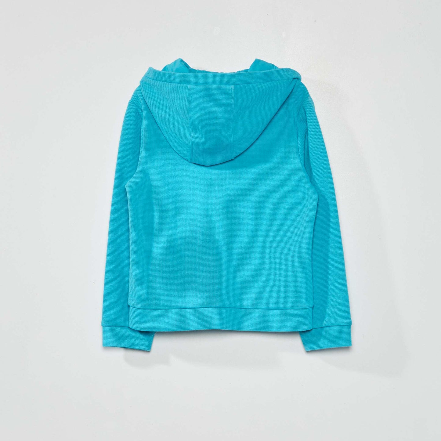 Sweat zipp en maille gaufr e turquoise