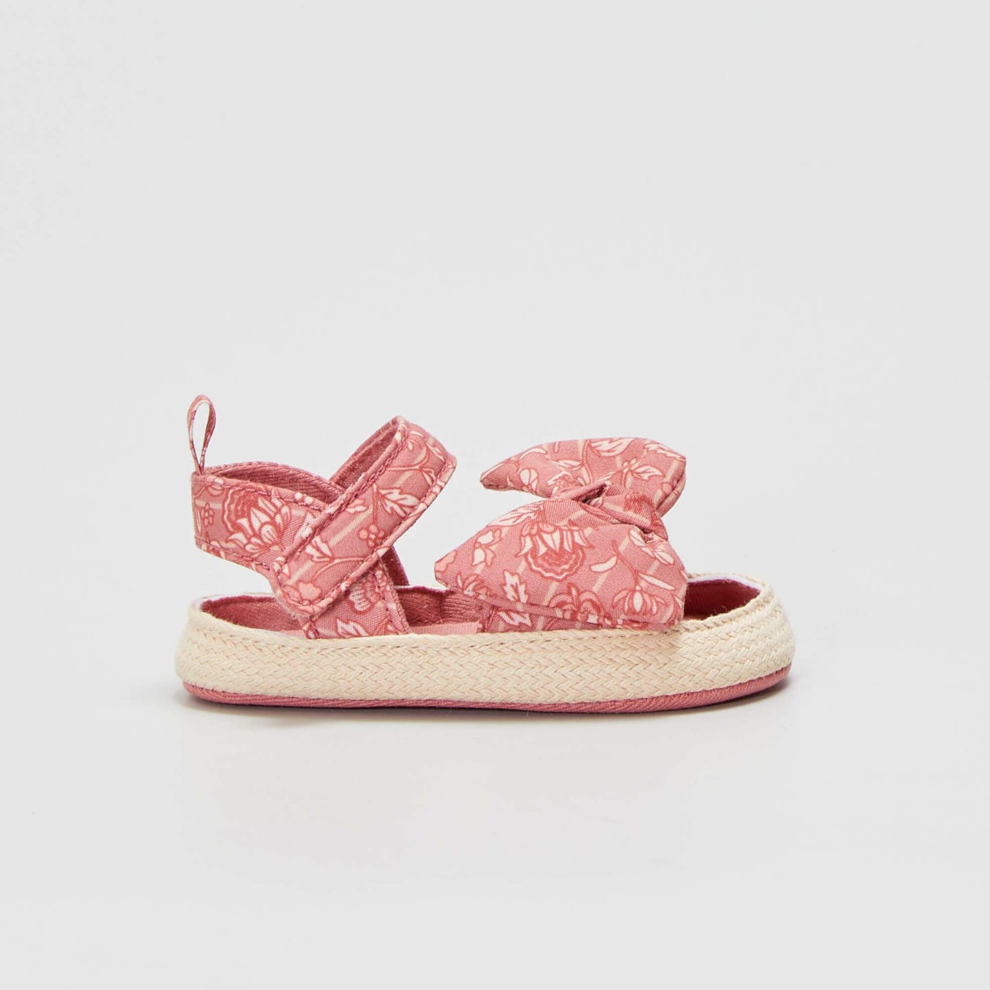 Sandales en voile de coton scratchs Rose