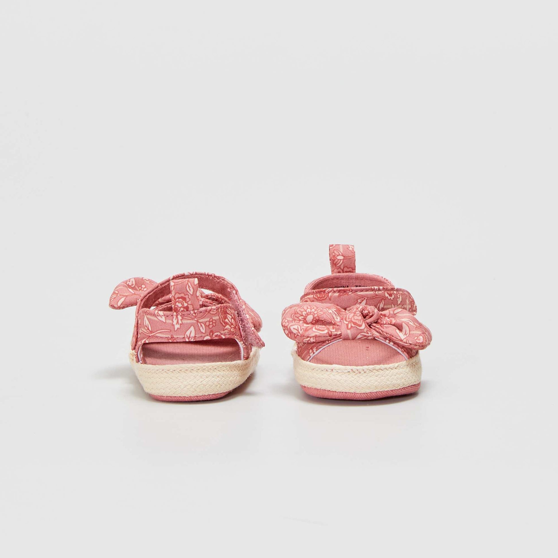 Sandales en voile de coton scratchs Rose