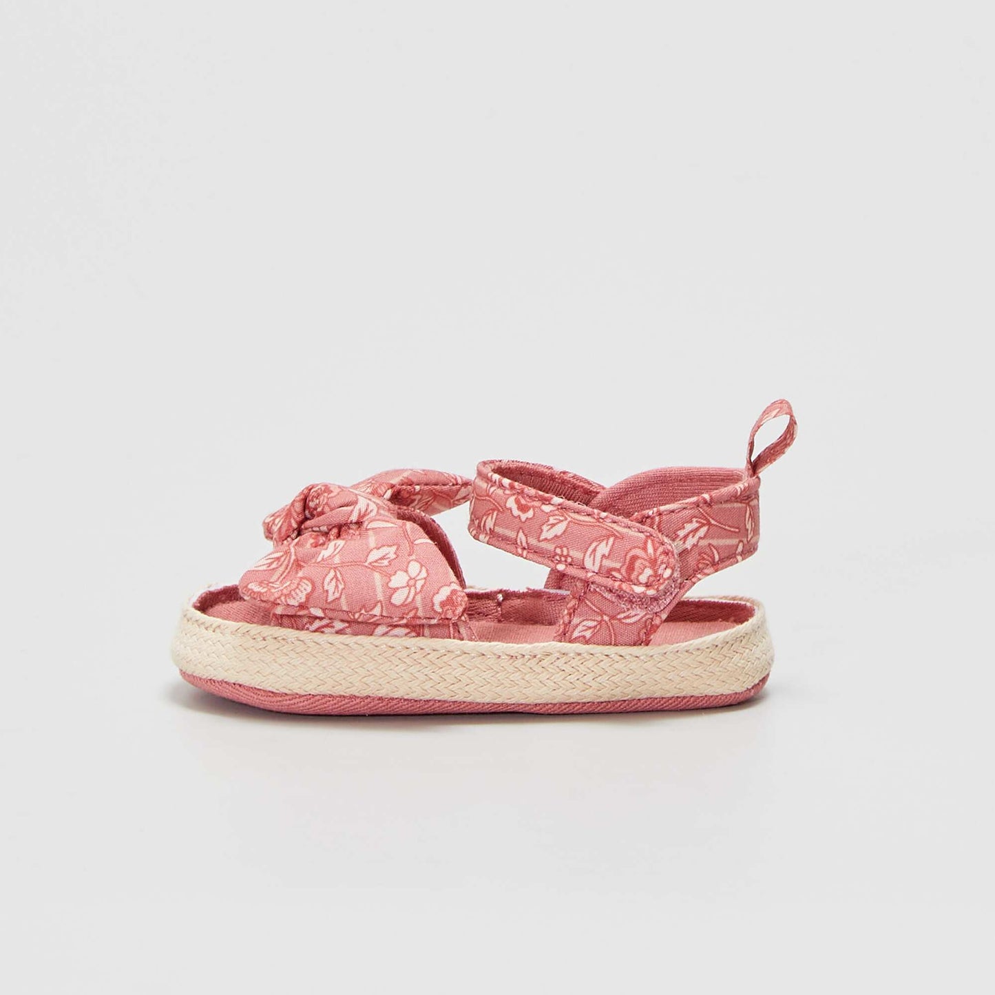 Sandales en voile de coton scratchs Rose