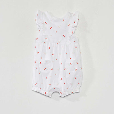 Barboteuse imprim e en maille jersey Blanc