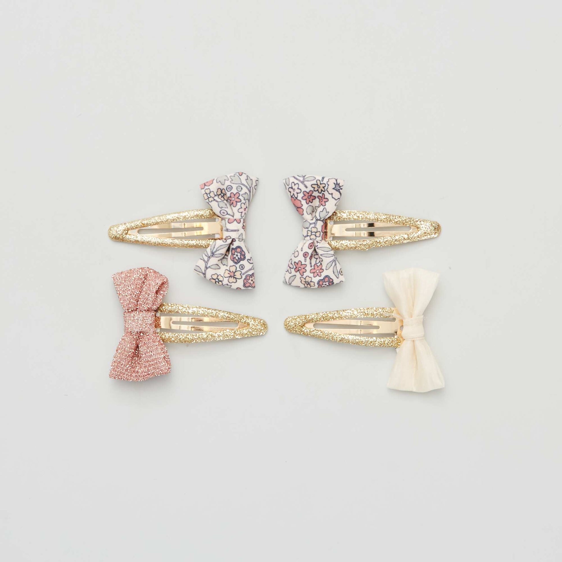 Lot de 4 pinces à nœuds clic clac multicolore