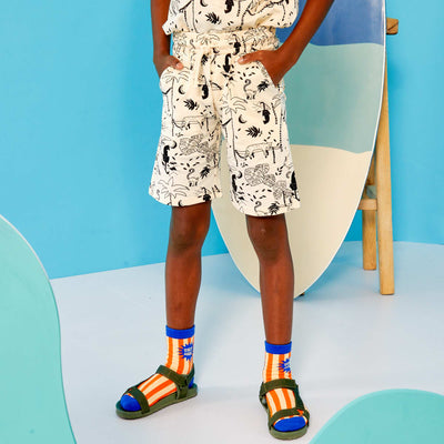 Bermuda en jersey imprim Blanc