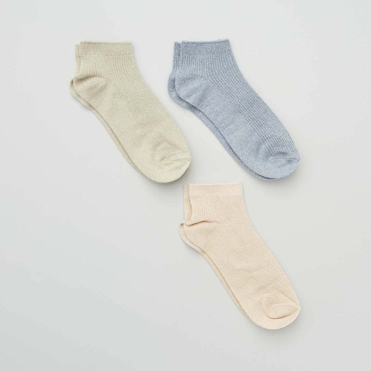 Chaussettes paillet es - Lot de 3 Beige/kaki/gris