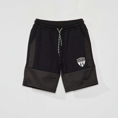 Short en molleton bi-mati re Noir
