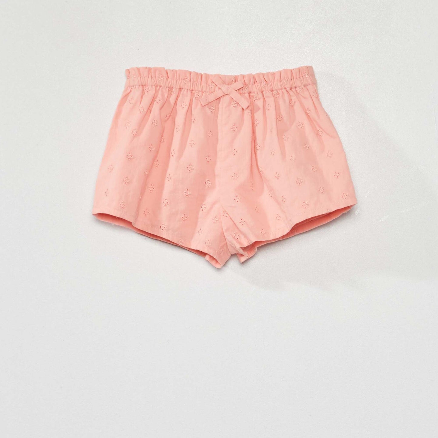 Short en broderie anglaise et voile de coton Rose