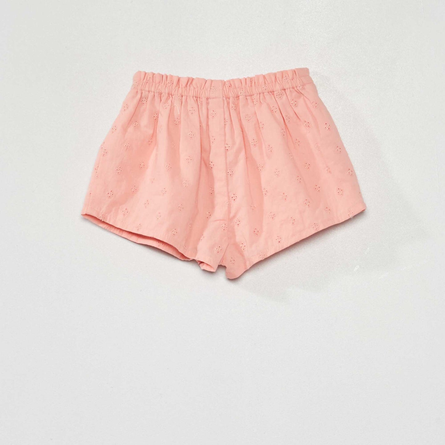 Short en broderie anglaise et voile de coton Rose