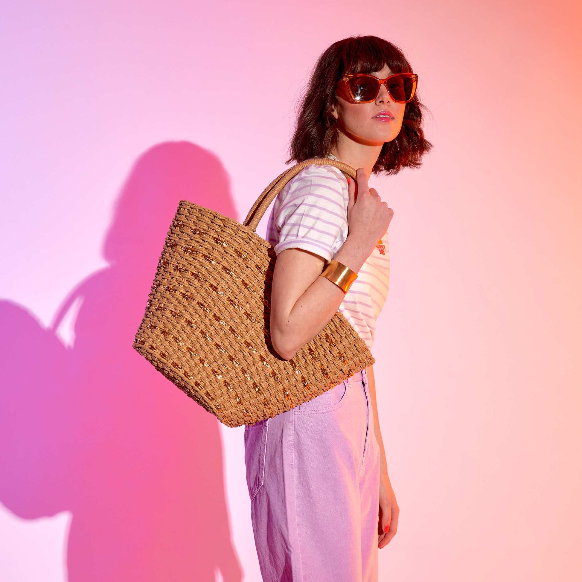 Sac cabas en paille BEIGE
