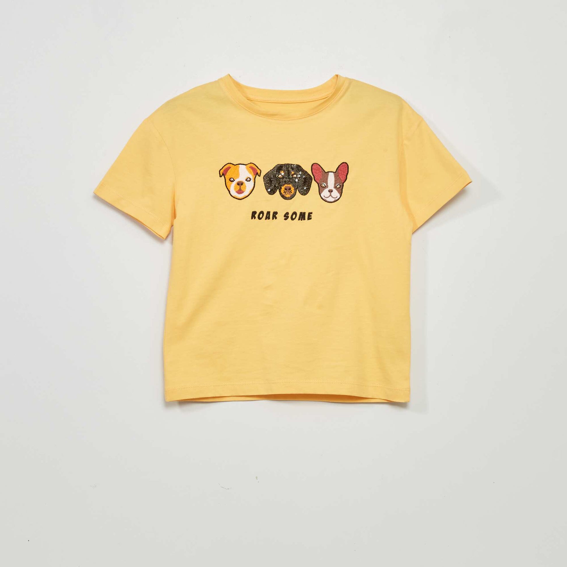 T-shirt motif 'chien' all-over Jaune – Kiabi Algérie