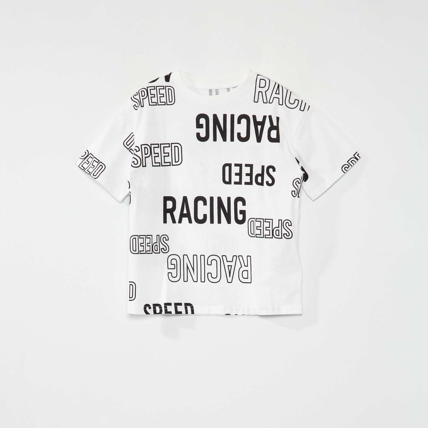 T-shirt manches courtes 'racing' Blanc