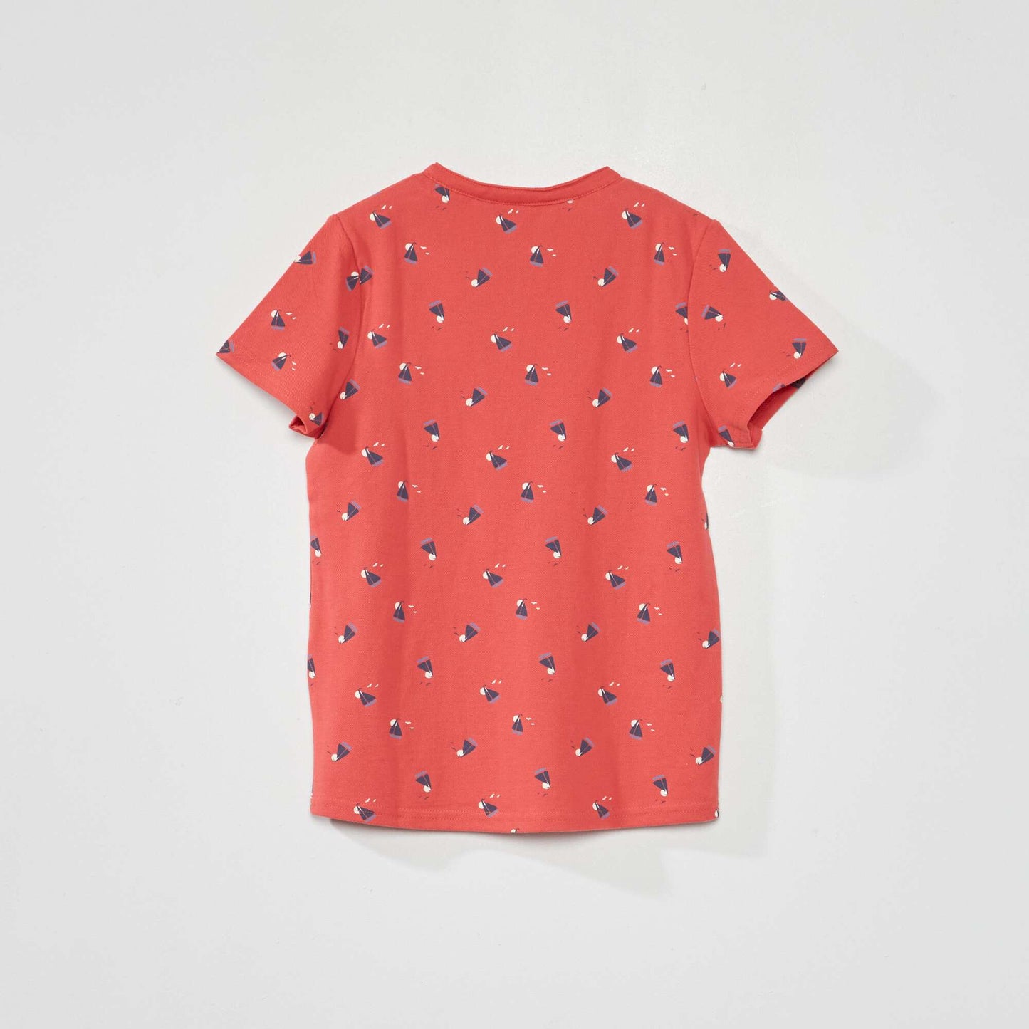 Polo en piqu de coton col mao Rouge