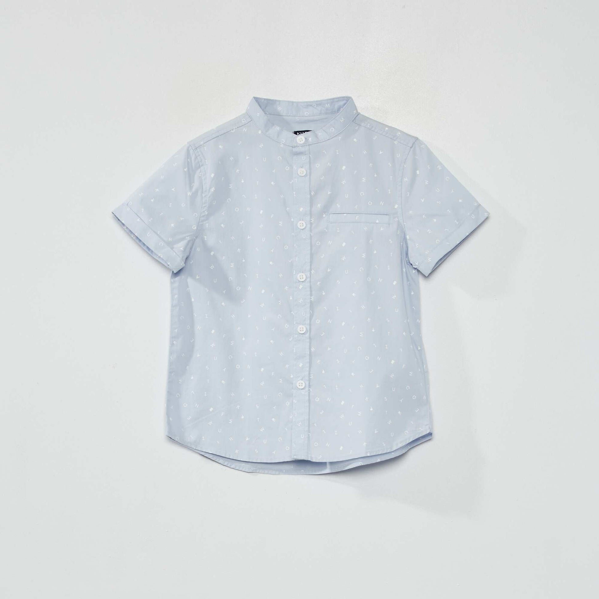 Chemise manches courtes Bleu motifs