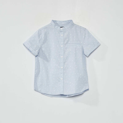 Chemise manches courtes Bleu motifs