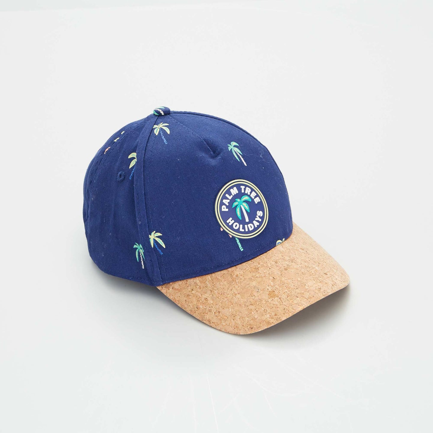 Casquette avec imprim 'Palmiers' Bleu