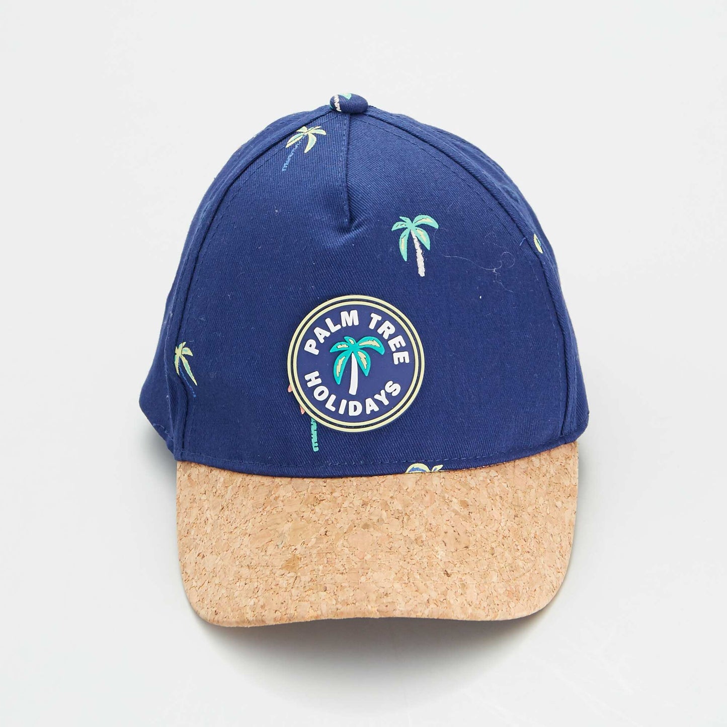 Casquette avec imprim 'Palmiers' Bleu