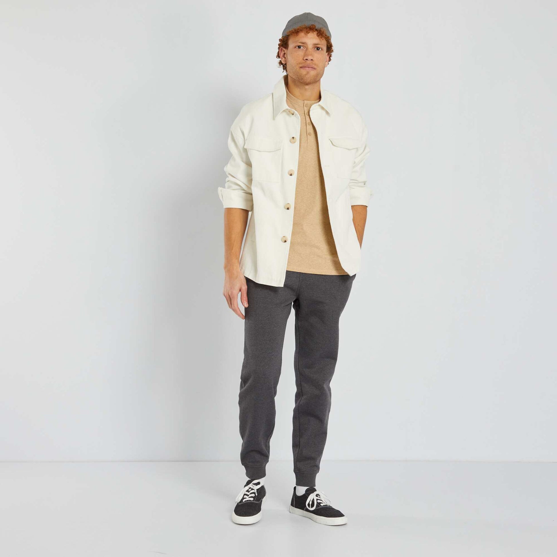 Pantalon jogging en molleton Gris