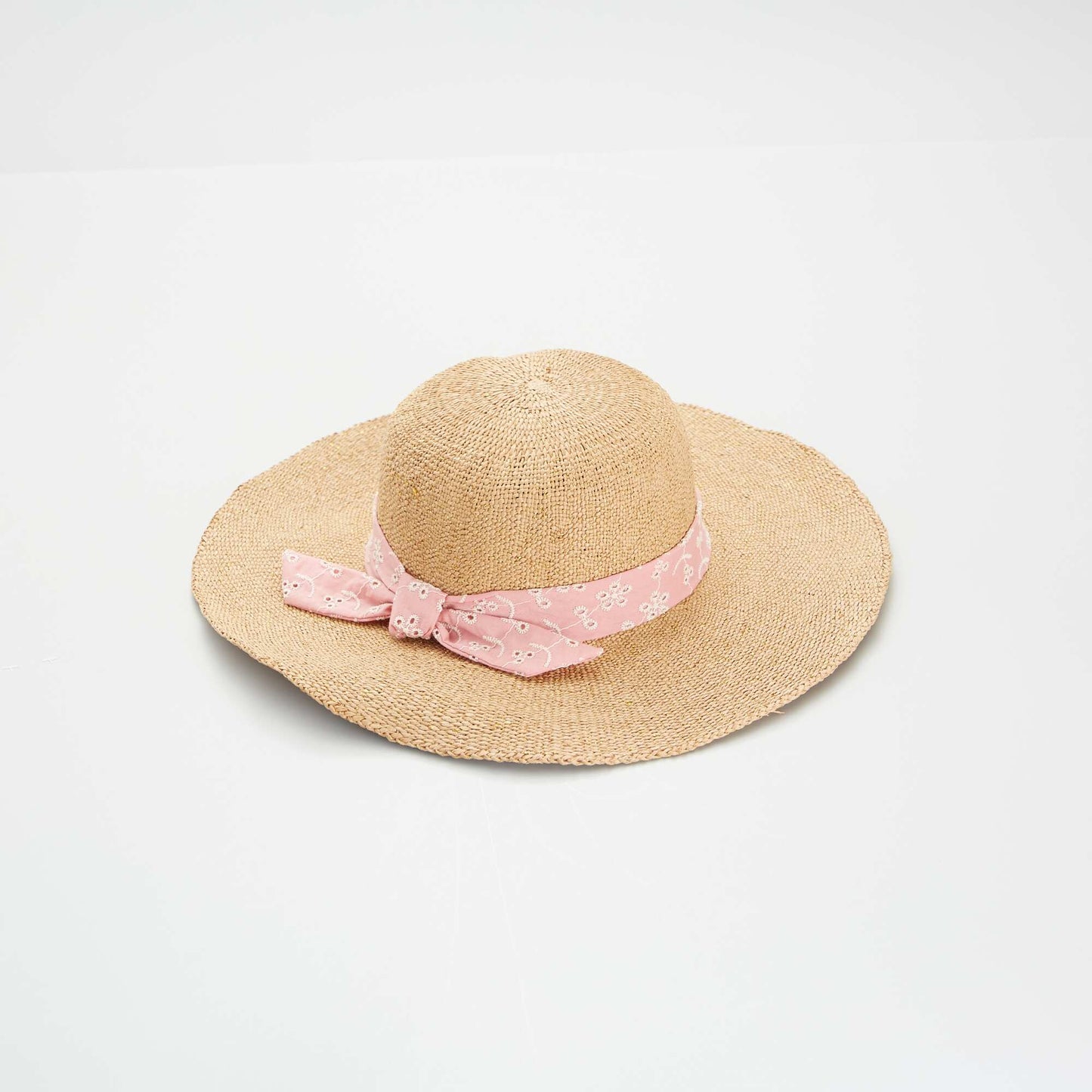 Chapeau de paille Rose