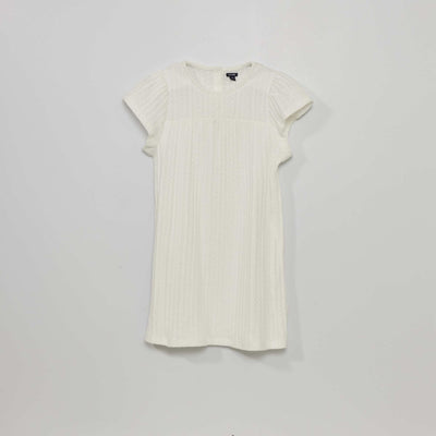 Robe droite en crochet blanc