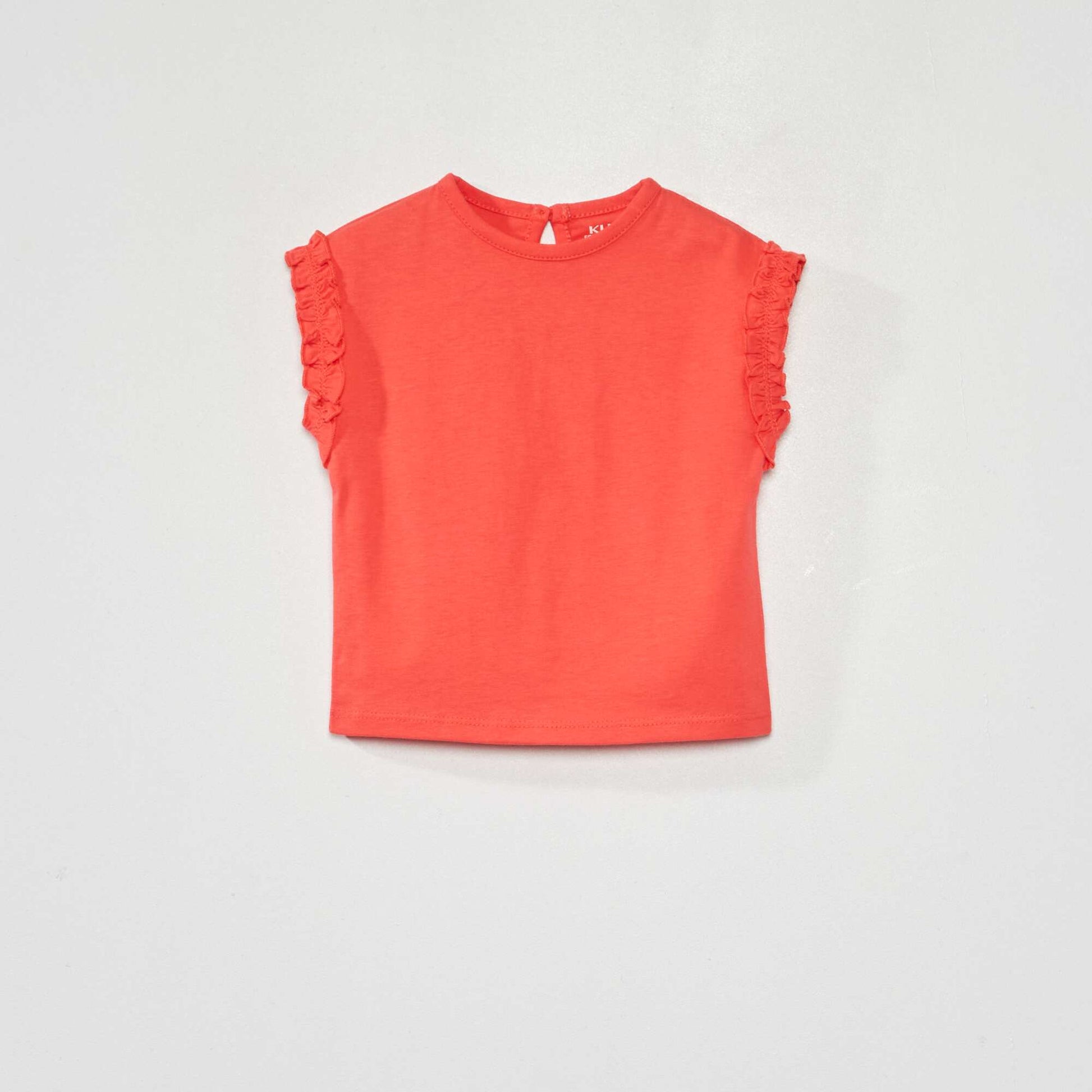Lot de 2 tee-shirts avec fronces volant es Blanc/rouge