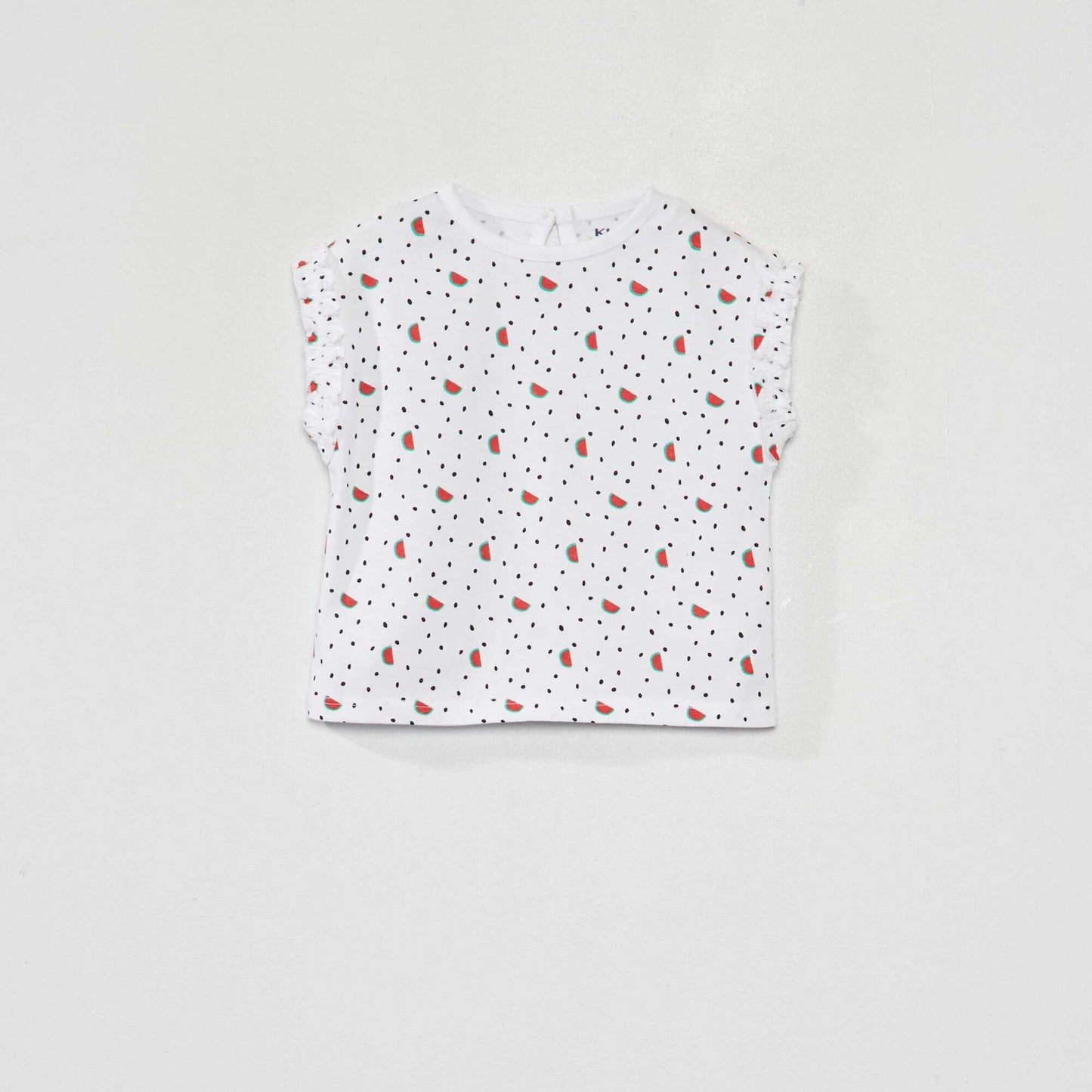 Lot de 2 tee-shirts avec fronces volant es Blanc/rouge