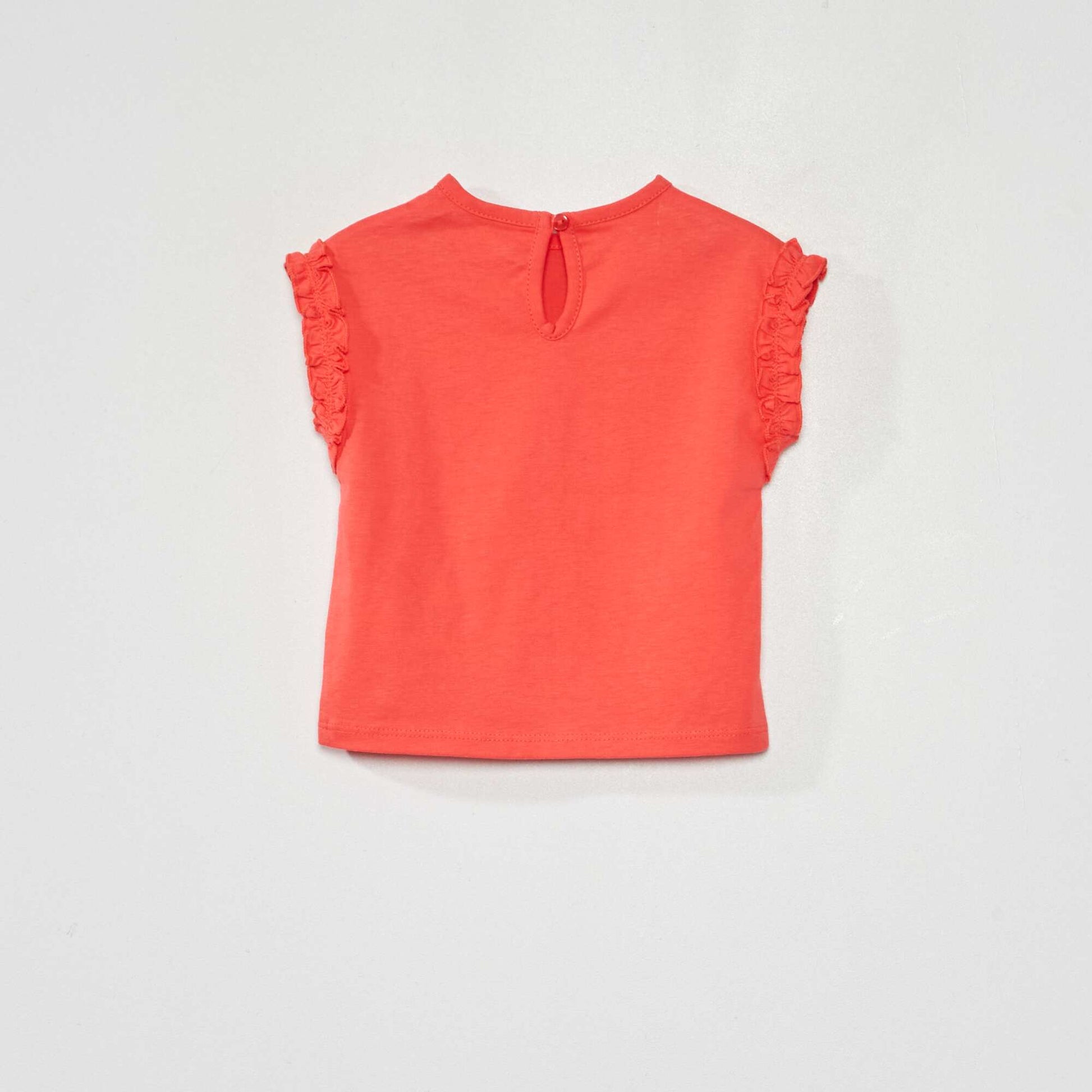 Lot de 2 tee-shirts avec fronces volant es Blanc/rouge