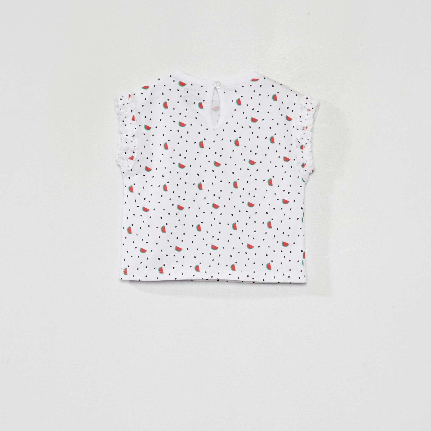 Lot de 2 tee-shirts avec fronces volant es Blanc/rouge