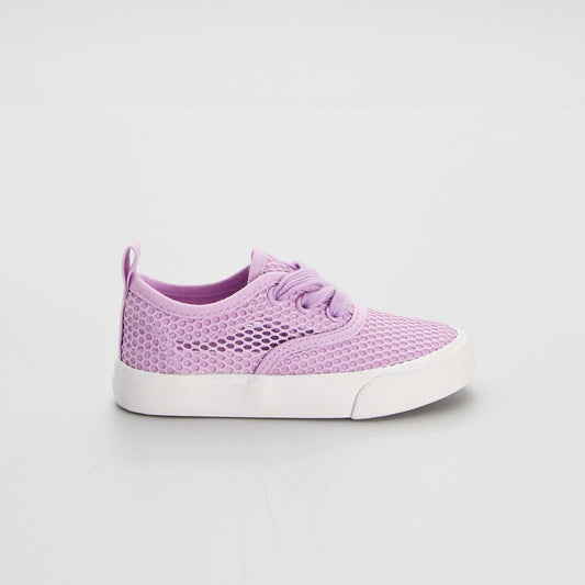 Baskets basses en filets Violet