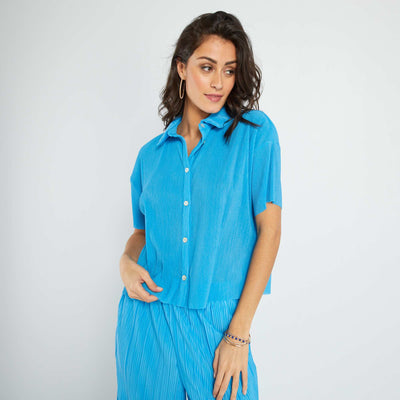 Chemiser manches courtes bleu