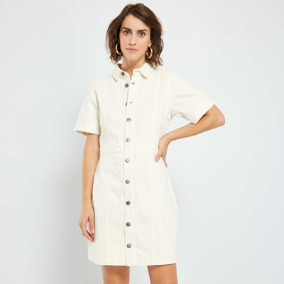 Robe courte en jean blanc