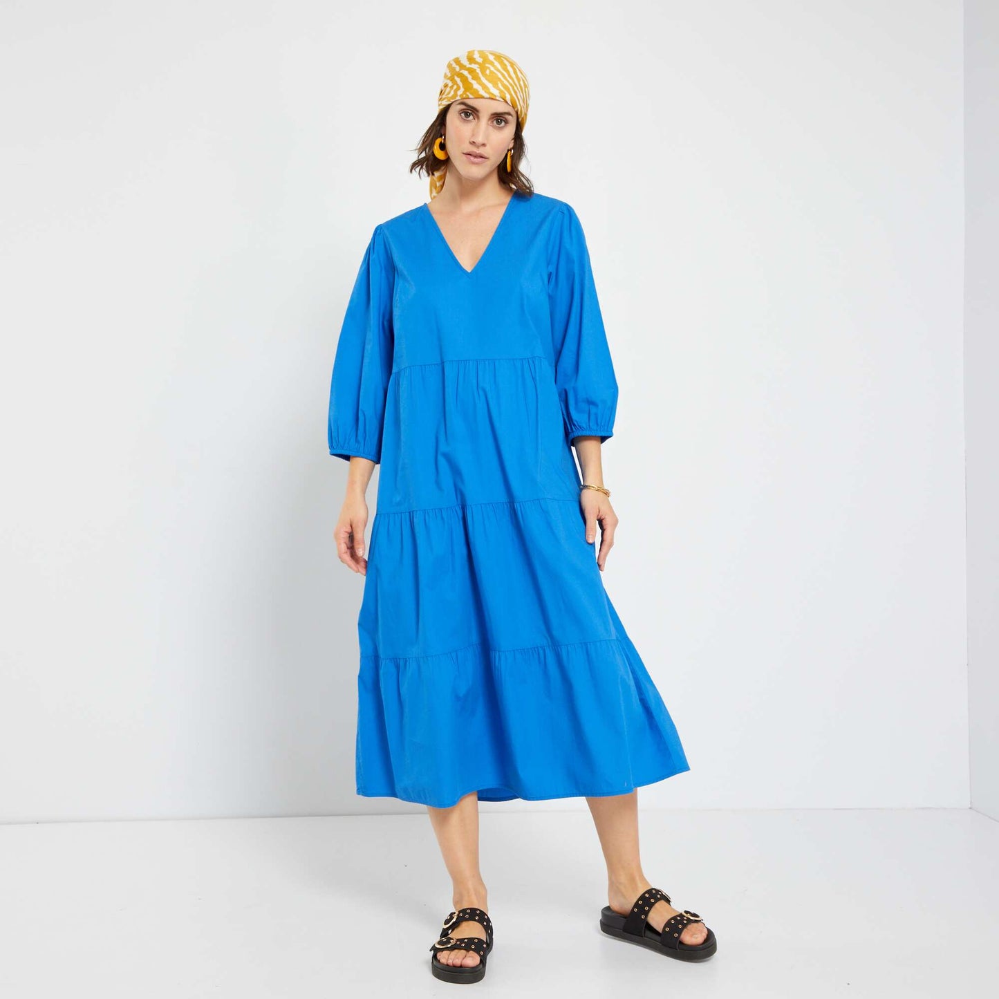 Robe en popeline Bleu