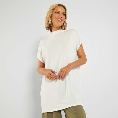 T-shirt col montant blanc