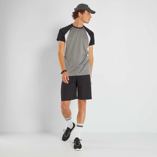 T-shirt de sport bi-matière gris