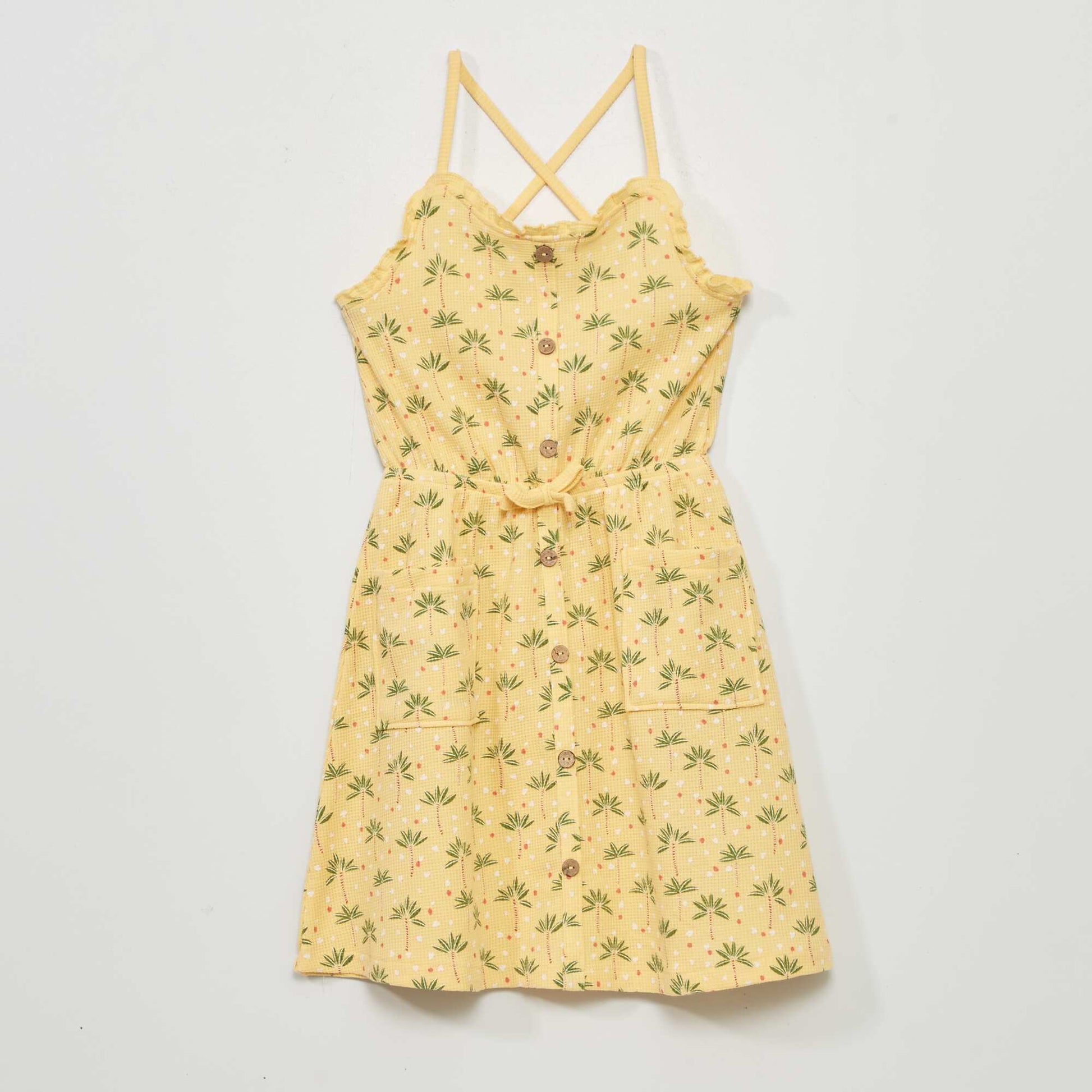 Robe en maille gaufr e Jaune
