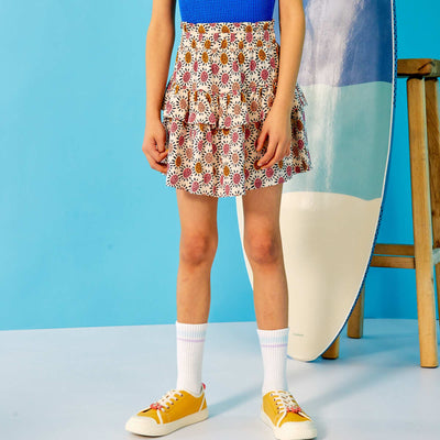 Jupe vas e avec volants Blanc