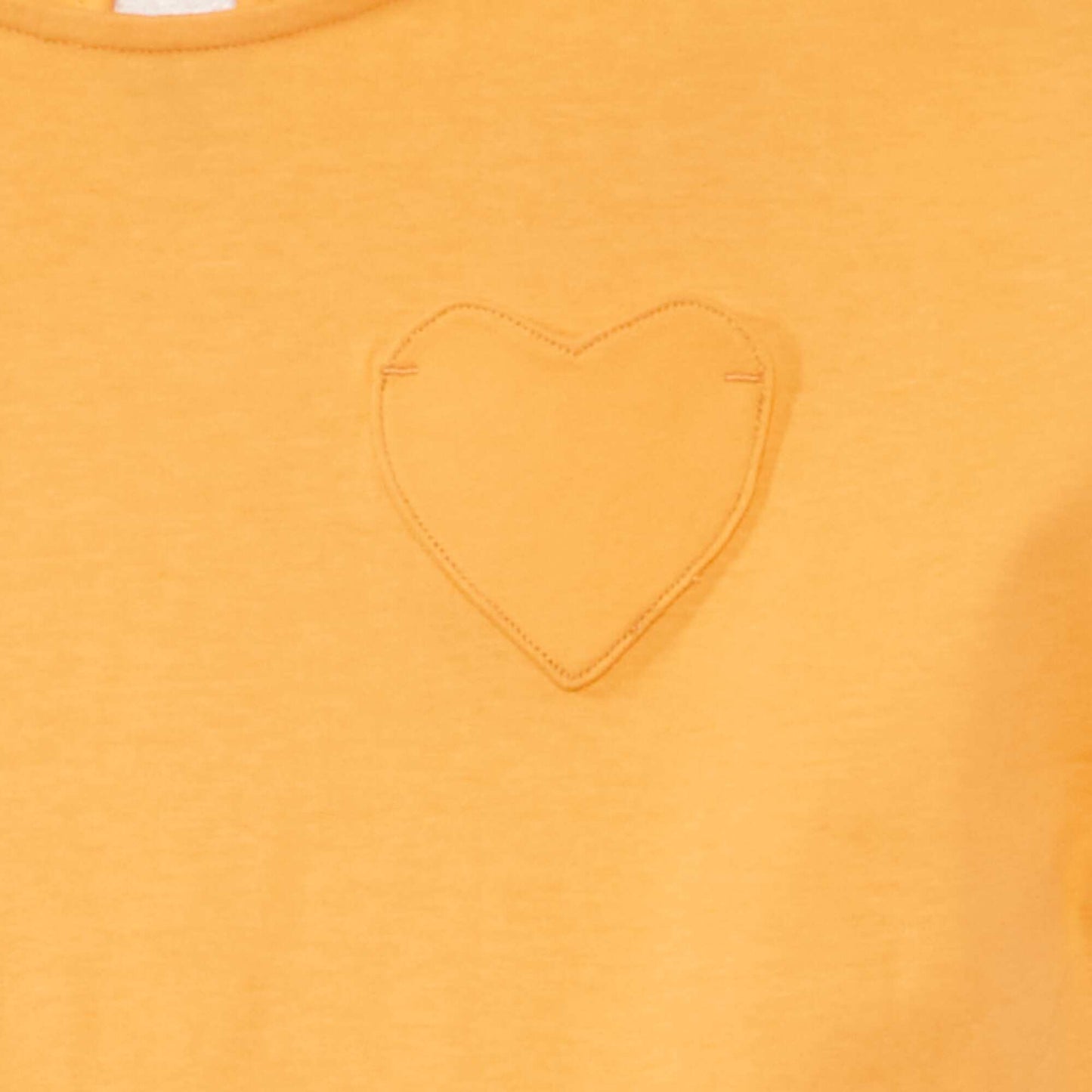 T-shirt uni avec poche c ur orange abricot