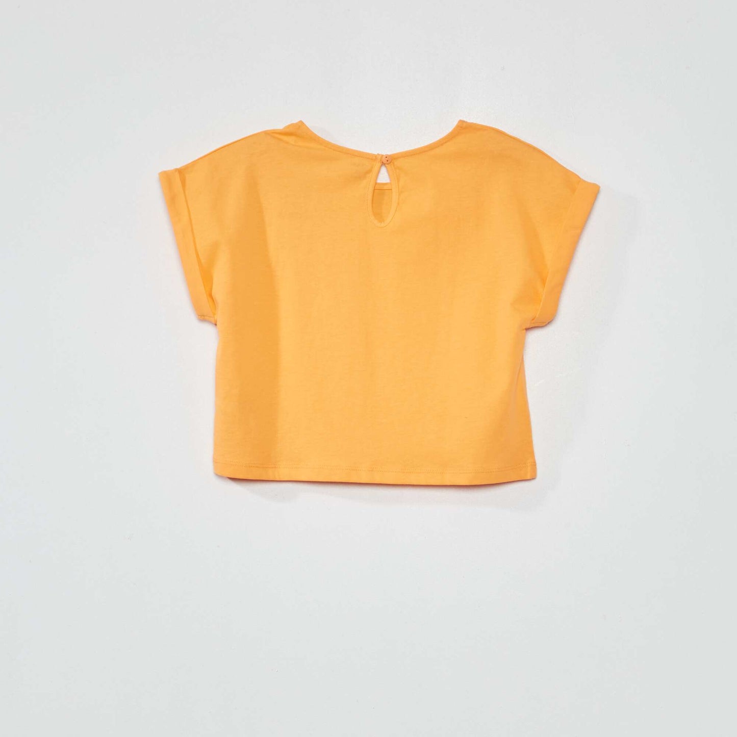 T-shirt uni avec poche c ur orange abricot