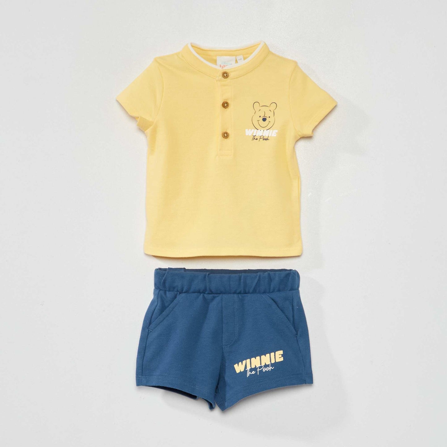 Ensemble tee-shirt + short 'Winnie' Jaune/bleu marine