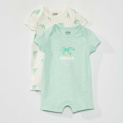 Lot de 2 barboteuses en jersey Vert