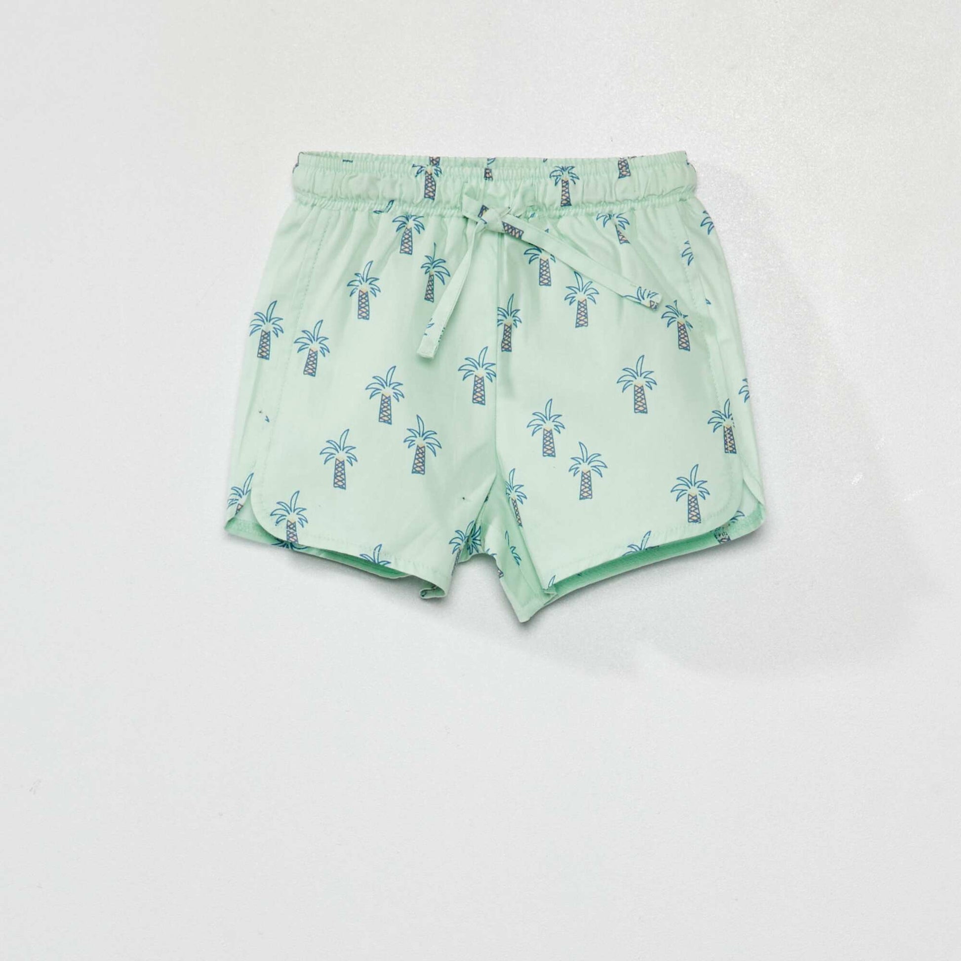 Short en popeline avec imprim Vert