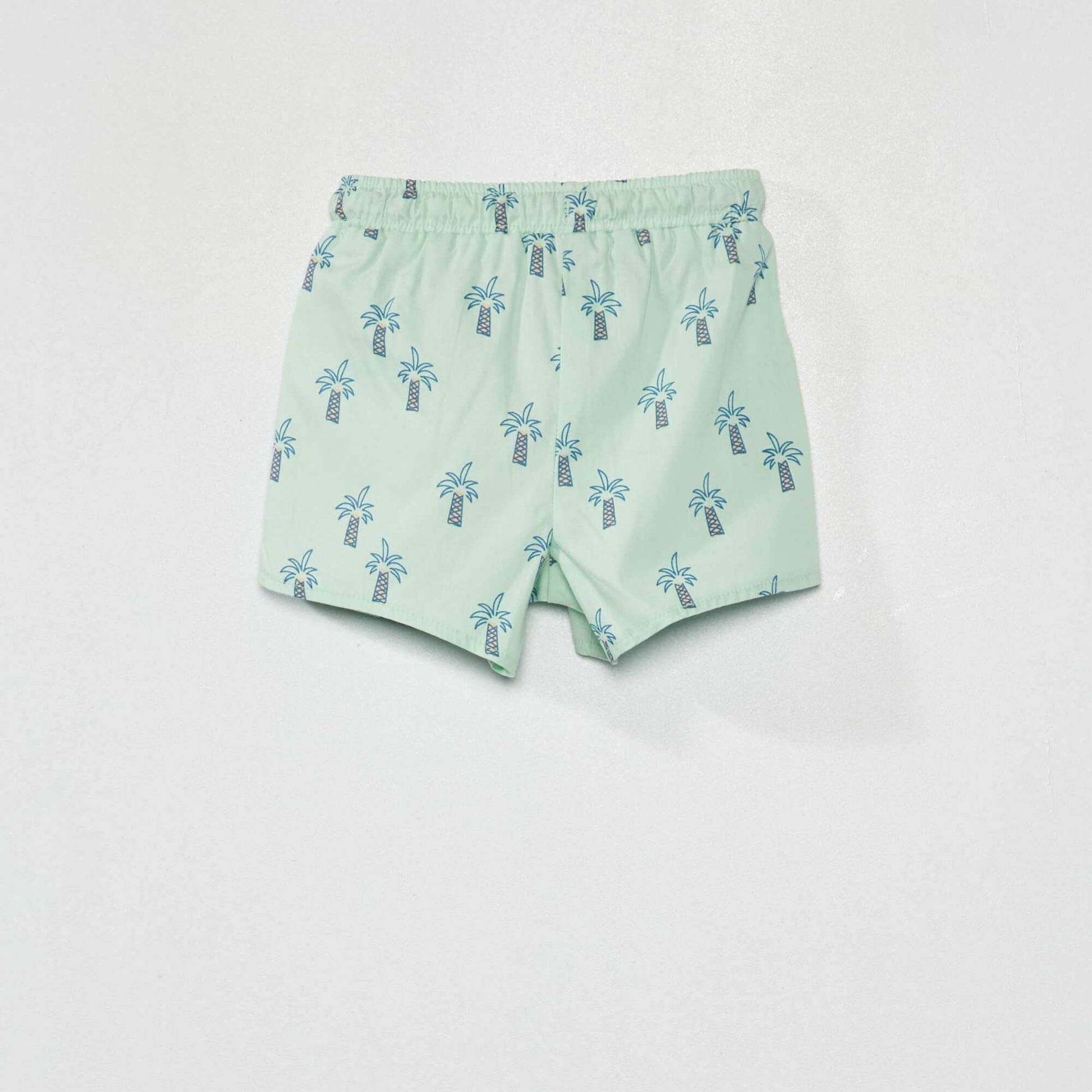 Short en popeline avec imprim Vert