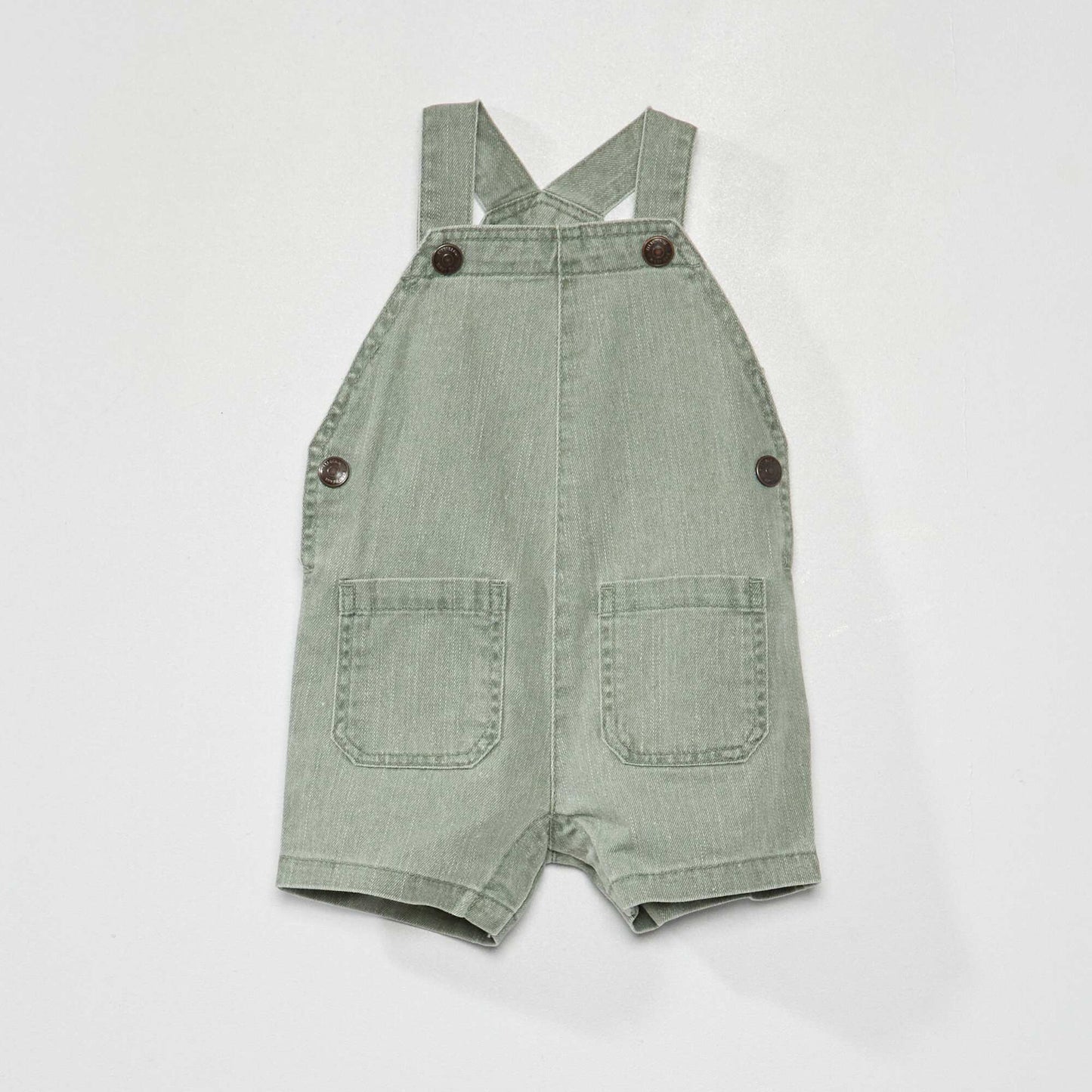 Salopette courte en denim Vert