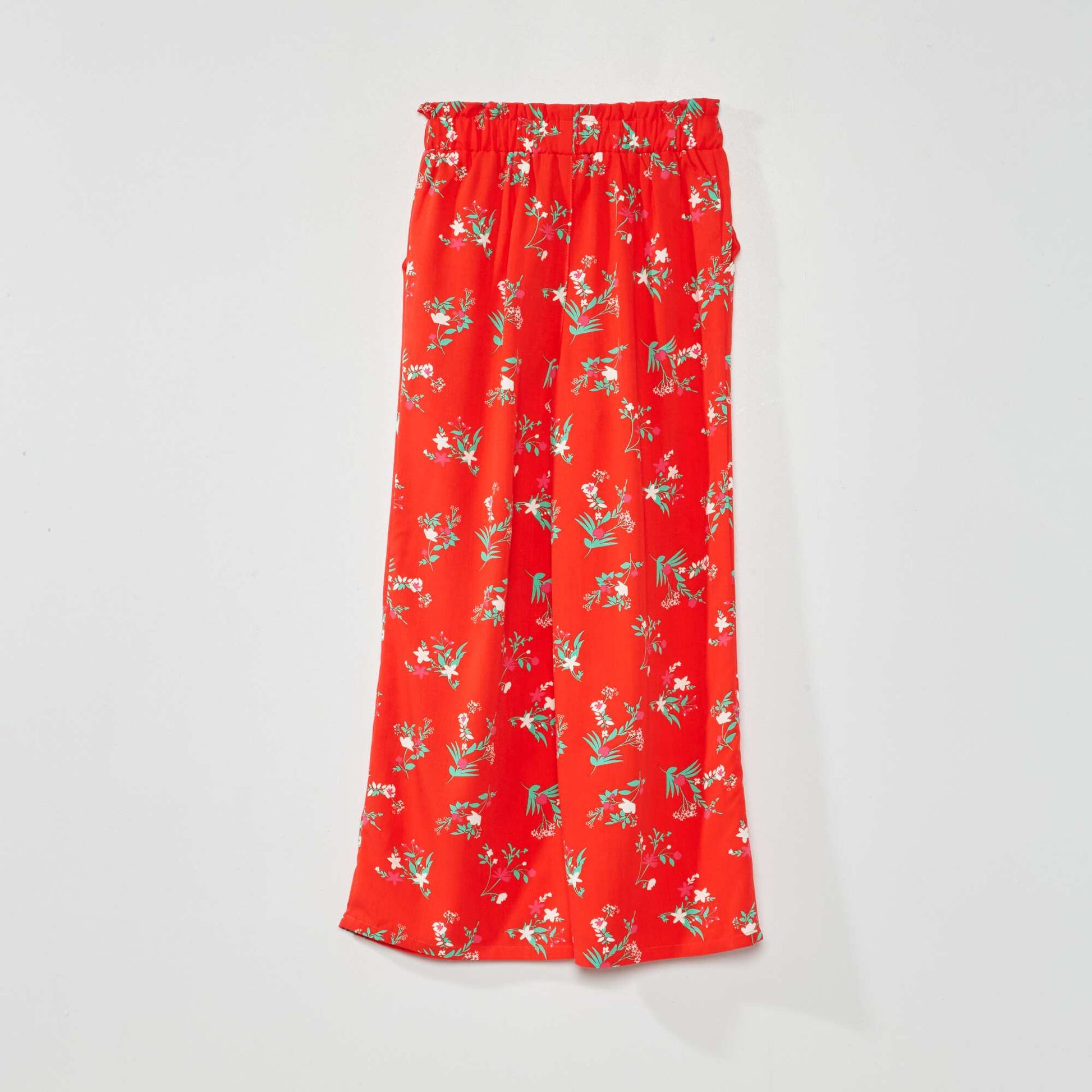 Pantalon coupe large motif Rouge