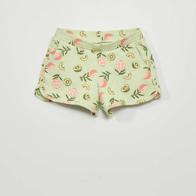 Short en maille gaufr e Vert