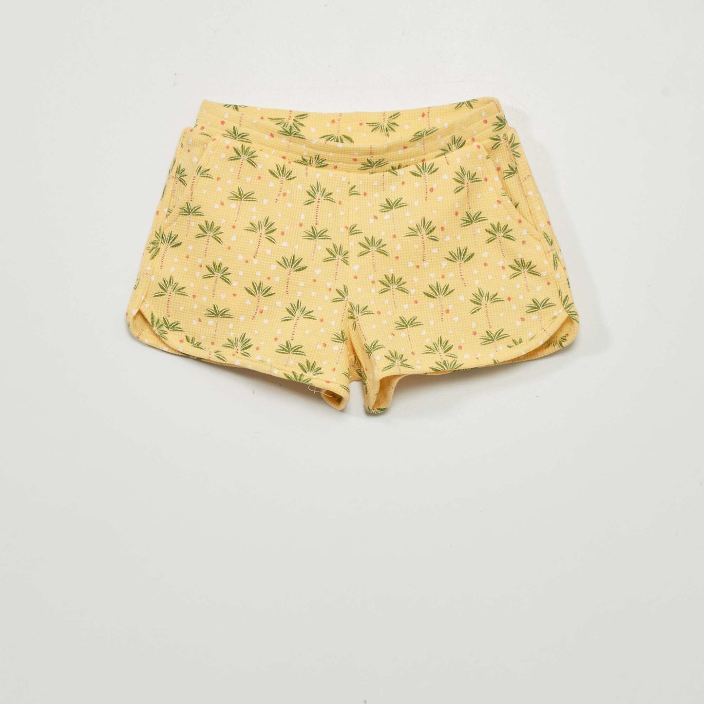 Short en maille gaufr e Jaune